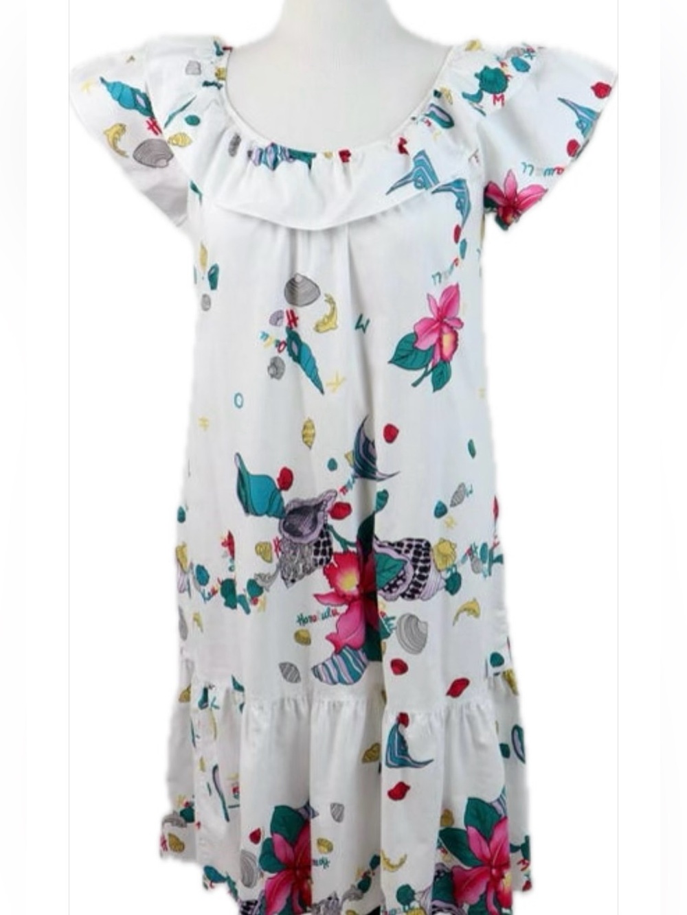 Vintage Hilo Hattie Oahu Floral Hawaiian Dress small